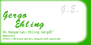 gergo ehling business card